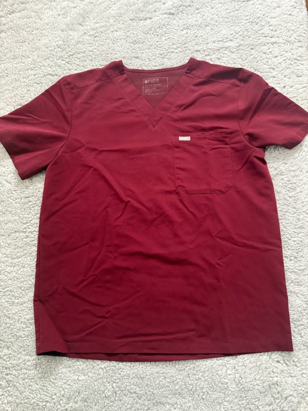 FIGS Men's Burgundy Scrubs Set